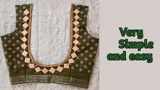 blouse neck design cutting and stitching/ Simple and easy blouse back neck design 