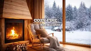 Cozy Mountain House with Fireplace Sounds &ndash; Winter Relax Ambience🔥❄️