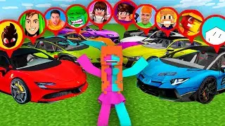 PEGUEI SUPER CARROS dos YOUTUBERS DA CRAFT LEGENDS