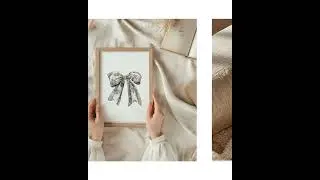 Vintage Bow Illustration Printable Wall Art, French Toile Bow, Shabby Chic Decor, Antique Bow Pos...