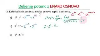 DELJENJE potenc z ENAKO OSNOVO - 3. del - NEGATIVNI eksponenti