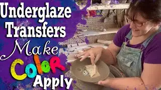 Underglaze painting technique: Make, color and apply underglaze transfers. How-to pottery with Emily