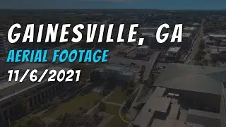 Aerial Footage Downtown Gainesville, Georgia / Jesse Jewell Pkwy / Gainesville Renaissance & Solis