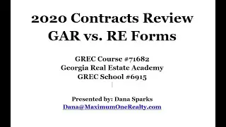 2020 Contracts Review: GAR vs RE Forms (CE Class) 📝