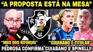 “O CONTRATO ESTÁ NA MESA” PEDROSA CONFIRMA CUIABANO E CLÁUDIO SPINELLI NO VASCO! 2 REFORÇOS CHEGANDO