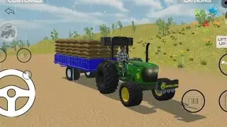 New indian vehicles simulator 3D game update | John Deere lod tractor trolley game video 🔥