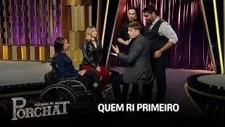 Porchat, Paulo Vieira e Cambota divertem Laís Souza e Mylena Ciribelli no Quem Ri Primeiro