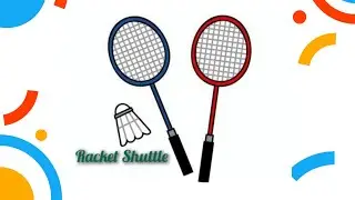 Racket & Shuttle 🎾🏸🎾 Easy Drawing idea