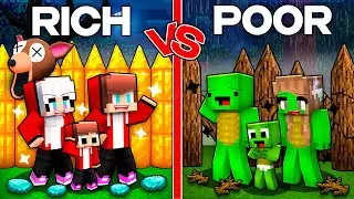Mikey POOR vs JJ RICH Build BASE for 99 Nights In The Forest - Family Battle in Minecraft Maizen