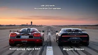 Bugatti Chiron Vs Koenigsegg Agera RST 100-300 km/h Acceleration Comparison 
