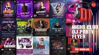 Club Night Dj Party 🎉 Flyer | Night club party template in photoshop psd Free