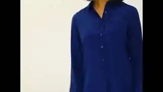 Vertical Fashion Camicia in Seta con collo stile inglese colore blu