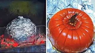 KÖZ ATEŞİNDE BALKABAĞI DOLMASI / Etli Kabak Dolması Tarifi  / Фаршированная тыква