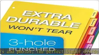 Oxford Plastic Binder Dividers, 8 Tab, Insertable Multicolor Tabs, Letter Size, 6 Sets (89601)