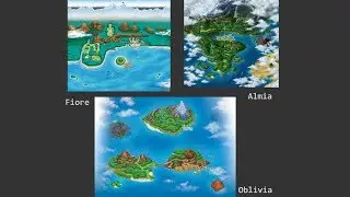 Pokemap 10 : Fiore, Almia, Oblivia : Pr&eacute;sentation des r&eacute;gions de Pokemon ranger