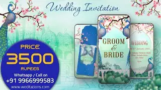Vertical wedding invitation video - Modern whatsapp wedding card | Engagement | #Weditations | WED44