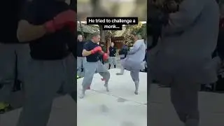 Incredibly timed kick by shaolin monk.