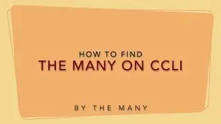 How to find The Many on CCLI's Songselect