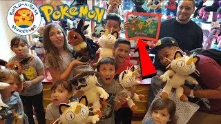 Ethan And Friends Make A MEOWTH At Build A Bear!! Exclusive Pokemon Cards, Fashion Show at Disney!!