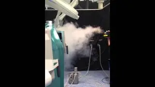 Laminar Airflow in Operating Room - NuBOOM testing- fog test- note: monitors protect patient area