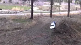 Slash 4x4 RC big air! at BMX dirt jumps, West kelowna