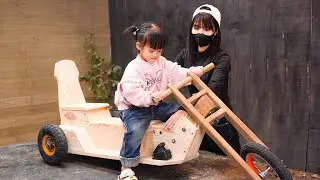 Challenge Building a Wooden Electric Bicycle for a Little Girl Using Old Materials Scrap