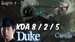 IG Duke CAMILLE vs FIORA Top - Patch 6.24 KR Ranked