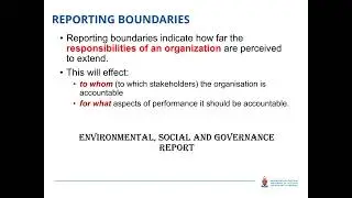 Organisations and their reporting boundaries