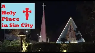 Tourist Visits Guardian Angel Cathedral (Las Vegas, NV Catholic Church) Tranquility Amidst Sin City