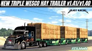 ✅ American Truck Simulator | NEW TRIPLE TRAILER TRANSPORTING BALE | [ATS 1.41/1.40] 4k