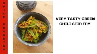 VERY TASTY GREEN CHILI STIR FRY | UTROLIG L&AElig;KRE STEGTE GR&Oslash;N CHILIER