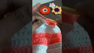 Making Crochet scarf Day 6 || Puff Flower ||