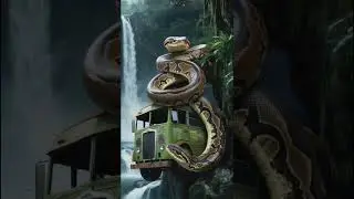 Guard snake Python and car | python | Anaconda | wild forest #wildanimal #explore #pythonsnake