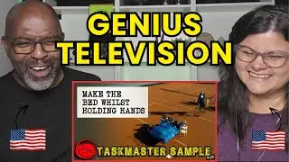 Our First Time Watching a TASKMASTER Challenge! | Make The Bed Whilst Holding Hands
