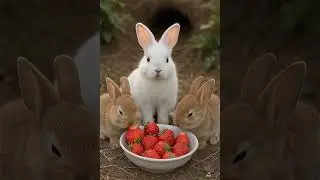 🍓Bunnies&rsquo; Strawberry Feast &ndash; Too Cute to Handle!#CuteBunnies #RabbitLovers #StrawberryFeast