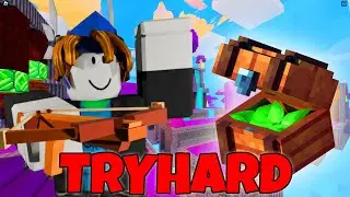 TRYHARD SKYWARS GAMEPLAY...(Roblox Bedwars)