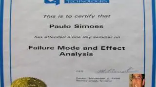 FAILURE MODE AND EFFECT ANALYSIS - PAULO SIMOES CERTIFICATE