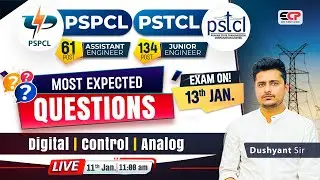 🚨 PSPCL & PSTCL AE/JE Exam 13 Jan | Most Expected Qs: Digital, Control & Analog | 11 Jan 11 AM 🔥