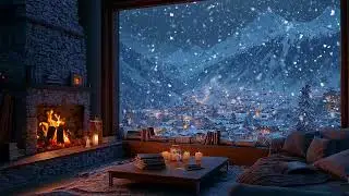 Winter Chase ❄️🔥 Cold Wind Racing Outside, Fireplace Ambience for Deep Focus & Night Calm
