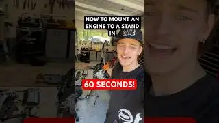 How to mount an engine to a stand in 60 seconds!!✅ #diy #engine #mechanic #howto #60seconds #garage