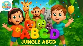ABCD in the Jungle! Learn Alphabet with Fun Animals | KidPop Learning Song