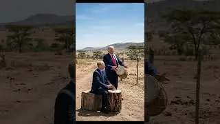 Trump and Putin funny dhol playing meme in desert 😝#shortsfeed #satire #aishorts #usa