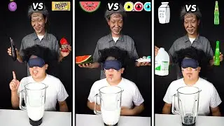 Левый или правый коктейльный микс Emoji Food Challenge 3 || Смешной Mukbang || TikTok - HUBA #shorts