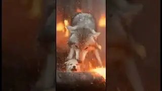 Trapped in the Forest Fire, The Mother Wolf took the Hit so her Cub could Survive. 🔥#shorts #Wolf