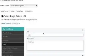 Sales Funnel Sales Page Setup