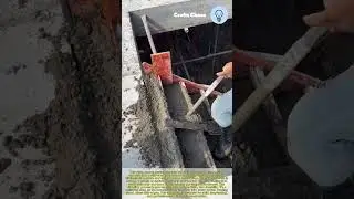 Casting concrete in the stairs using a vibrator machine