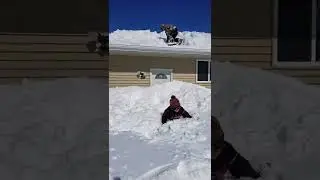Jumping off roof into snow #throwbackthursday #shorts