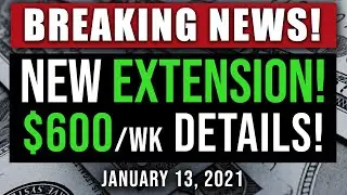 (BREAKING NEWS! NEW DETAILS $600/WEEK!) UNEMPLOYMENT EXTENSION! STIMULUS PACKAGE UPDATE 1/13/2021