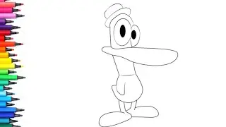 Simple Pato Drawing, Painting & Coloring For Kids and Toddlers_ Kids Art | Pocoyo