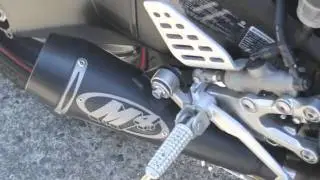 2010 Yamaha R6 M4 exhaust before and after video